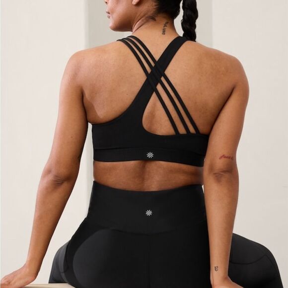 NWT Athleta Train Free Bra. A-C Black Medium - Picture 3 of 8